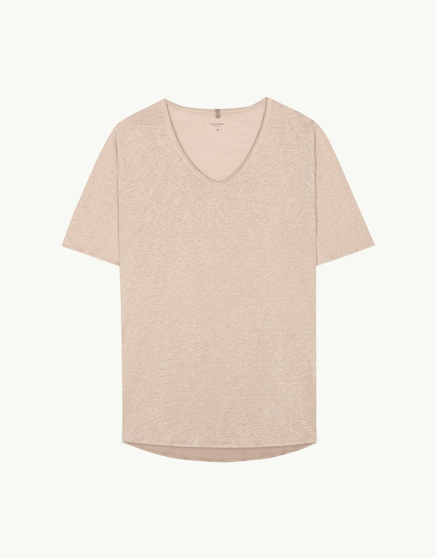 V-NECK LINEN SAND