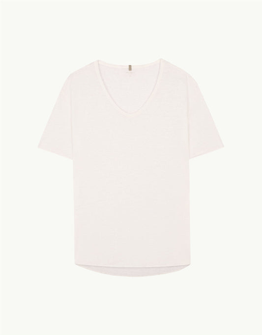 V-NECK LINEN BLANC