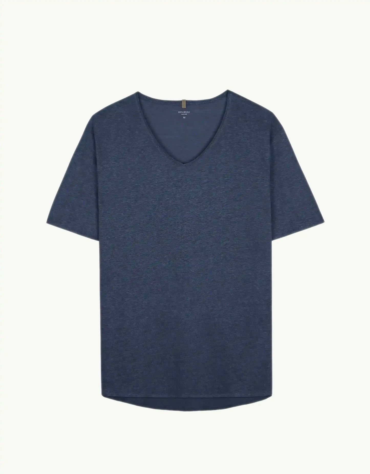V-NECK LINEN INDIGO